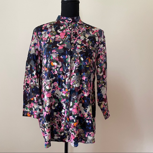 Erdem long sleeve floral print shirt button down top US 8 - Picture 2 of 11